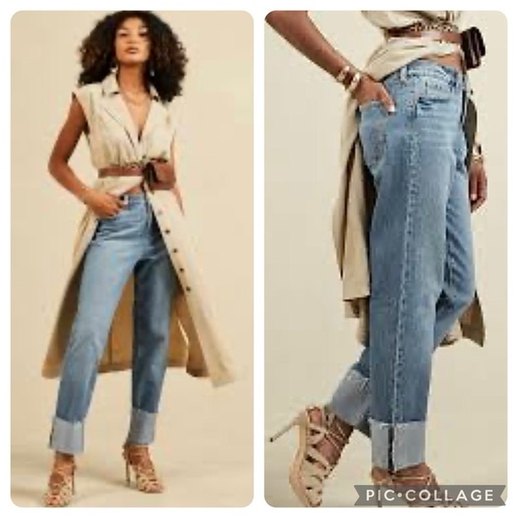 Banana Republic Factory Denim - NWT Banana Republic Factory Jeans Cropped Blue Relaxed 29/8 Cuffed Stonewash